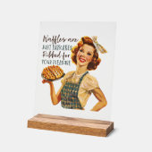 Grappige retro dame woordkunst acryl bord (Hoek)