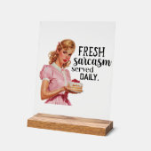 Grappige retro dame woordkunst acryl bord (Hoek)