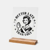 Grappige  retro dame woordkunst acryl bord (Hoek)