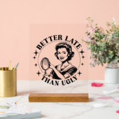 Grappige  retro dame woordkunst acryl bord (Huwelijk)