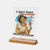 Grappige retro dame woordkunst acryl bord (Hoek)