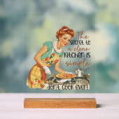 Grappige retro dame woordkunst acryl bord (Neutraal)