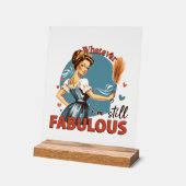 Grappige retro dame woordkunst acryl bord (Hoek)