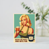 Grappige Retro  Decaf Coffee Humor Briefkaart (Staand voorkant)