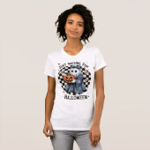 Grappige Retro Denim Coquette Halloween Geest T-shirt (Voorkant volledig)