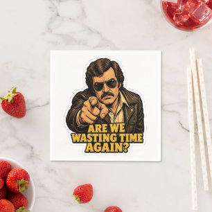 Grappige Retro Detective Verspilt Tijd Kantoor Mem Servet