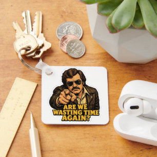 Grappige Retro Detective Verspilt Tijd Kantoor Mem Sleutelhanger