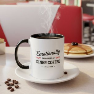 Grappige Retro Diner Koffie Vintage Stijl Nostalgi Tweekleurige Koffiemok