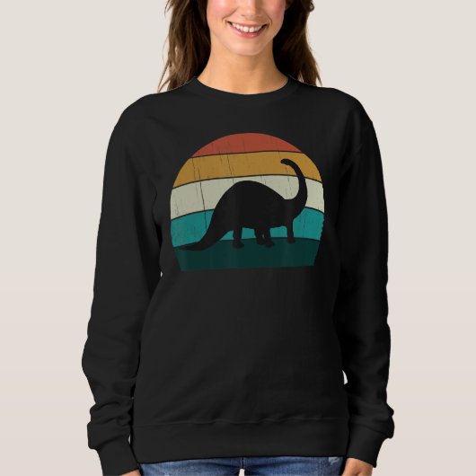 Grappige Retro Dinosaurus - Grote Brachiosaurus Li Trui (Voorkant)