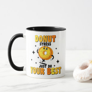 Grappige Retro Donut motivatie citaat Mok