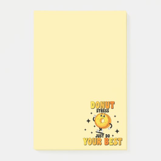 Grappige Retro Donut motivatie citaat Post-it® Notes (Voorkant)
