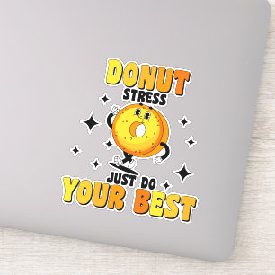 Grappige Retro Donut motivatie citaat Sticker