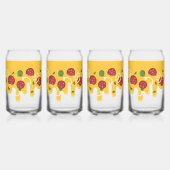 Grappige Retro Druppelende Pizza Kaas Keto Feest Blikvorm Glas (Achterkant)