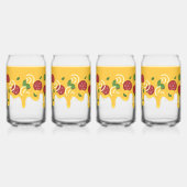 Grappige Retro Druppelende Pizza Kaas Keto Feest Blikvorm Glas (Rechts)