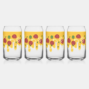 Grappige Retro Druppelende Pizza Kaas Keto Feest Blikvorm Glas
