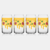 Grappige Retro Druppelende Pizza Kaas Keto Feest Blikvorm Glas (Links)