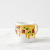 Grappige Retro Druppelende Pizza Kaas Keto Feest Espresso Kop (Voorkant rechts)