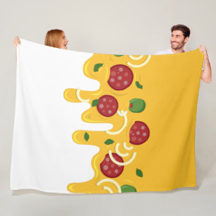 Grappige Retro Druppelende Pizza Kaas Keto Feest Fleece Deken