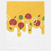 Grappige Retro Druppelende Pizza Kaas Keto Feest Fleece Deken (Voorkant)