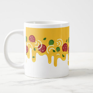 Grappige Retro Druppelende Pizza Kaas Keto Feest Grote Koffiekop