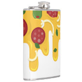 Grappige Retro Druppelende Pizza Kaas Keto Feest Heupfles (Rechts)