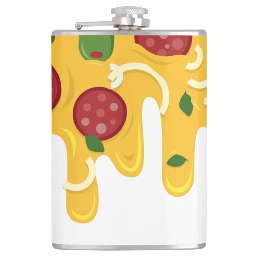 Grappige Retro Druppelende Pizza Kaas Keto Feest Heupfles (Voorkant)