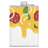Grappige Retro Druppelende Pizza Kaas Keto Feest Heupfles (Achterkant)