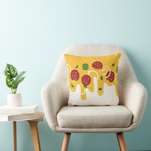 Grappige Retro Druppelende Pizza Kaas Keto Feest Kussen (Stoel)