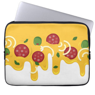 Grappige Retro Druppelende Pizza Kaas Keto Feest Laptop Sleeve