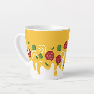 Grappige Retro Druppelende Pizza Kaas Keto Feest Latte Mok