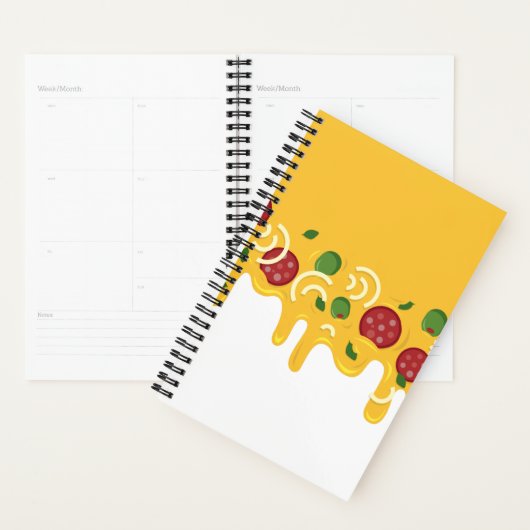 Grappige Retro Druppelende Pizza Kaas Keto Feest Planner (Display)