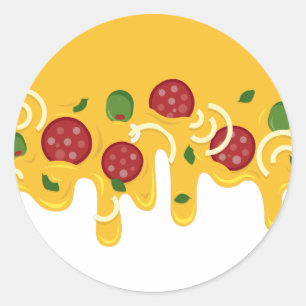 Grappige Retro Druppelende Pizza Kaas Keto Feest Ronde Sticker