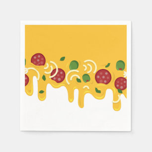Grappige Retro Druppelende Pizza Kaas Keto Feest Servet