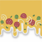 Grappige Retro Druppelende Pizza Kaas Keto Feest Sticker (Voorkant)