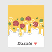 Grappige Retro Druppelende Pizza Kaas Keto Feest Sticker (Vel)