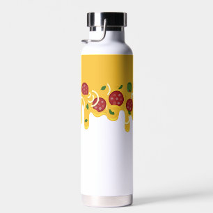Grappige Retro Druppelende Pizza Kaas Keto Feest Waterfles