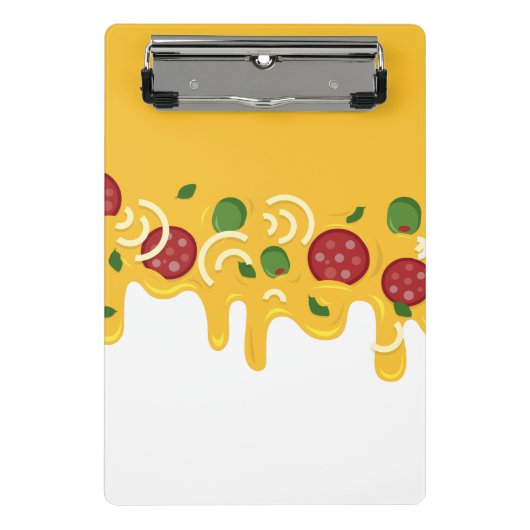 Grappige Retro Druppende Pizza Kaas Keto Feest Mini Klembord (Voorkant)