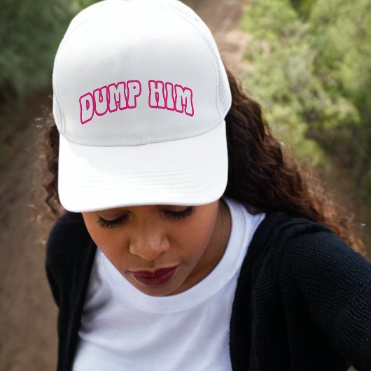 Grappige retro dump hem breuk scheiding wit & roze trucker pet