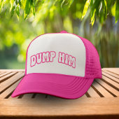 Grappige retro dump hem breuk scheiding wit & roze trucker pet