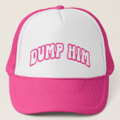 Grappige retro dump hem breuk scheiding wit & roze trucker pet (Voorkant)