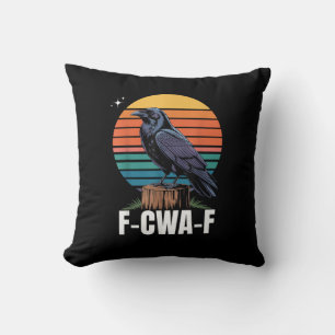 Grappige Retro F-Caw-F Vogel Kraai Kraai Vogel Kussen