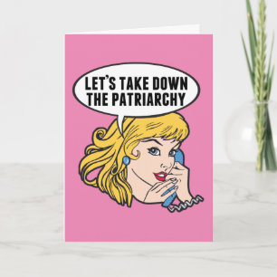 Grappige Retro Feministische Pop Art Anti Patriarc Kaart