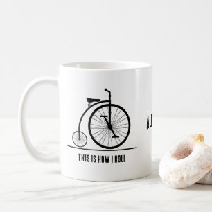 Grappige Retro fiets gepersonaliseerd voor fietser Koffiemok