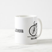 Grappige Retro fiets gepersonaliseerd voor fietser Koffiemok (Voorkant rechts)