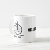Grappige Retro fiets gepersonaliseerd voor fietser Koffiemok (Voorkant links)