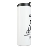 Grappige Retro fiets gepersonaliseerd voor fietser Thermosbeker (Gedraaid links)