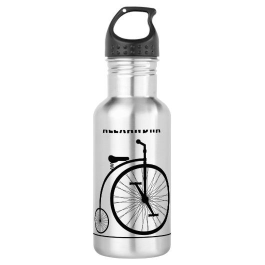 Grappige Retro fiets gepersonaliseerd voor fietser Waterfles (Voorkant)