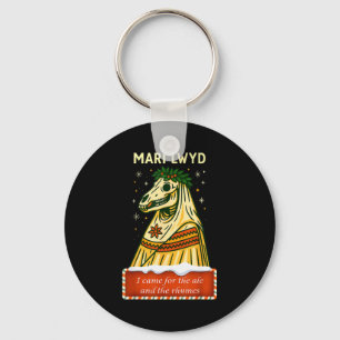 Grappige Retro Folklore Skelet Paard Mari Lwyd Yul Sleutelhanger