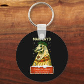 Grappige Retro Folklore Skelet Paard Mari Lwyd Yul Sleutelhanger (Voorkant)