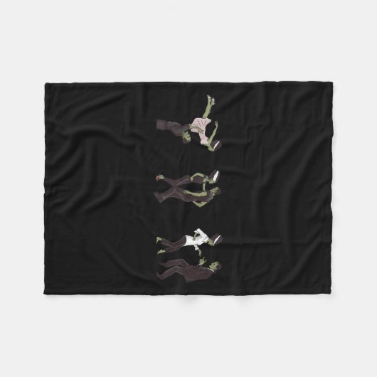 Grappige retro Frankenstein monster en bruid danse Fleece Deken (Voorkant (Horizontaal))